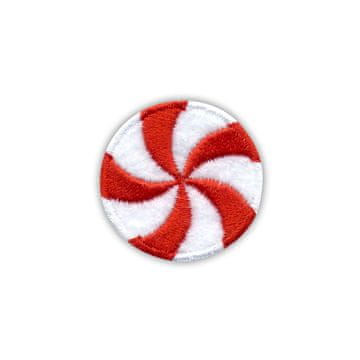 shumee Našitek z metinimi bonboni - beli in rdeči - samolepilna podlaga - vezen našitek/značka/emblem