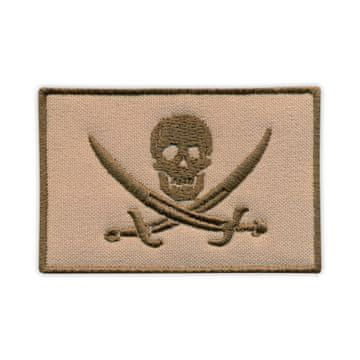 shumee Našitek Zastava Piratov - Calico Jack - Rackham (bež) - Prišitje - Vezen našitek/značka/emblem