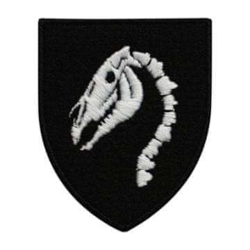 shumee Našitek Lobanja KONJA - črna tkanina in bombažne niti - likalnik/termo zapiranje - vezen našitek/značka/emblem