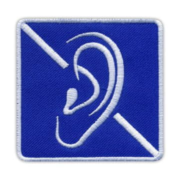shumee Našitek za gluhe - simbol za gluhost - magnetna podlaga - vezen našitek/značka/emblem