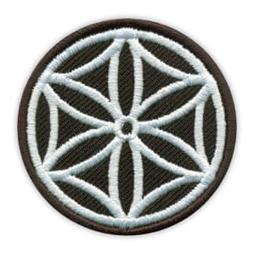 shumee Našitek rozete Highlander - Folk - črno ozadje - samolepilna podlaga - vezen našitek/značka/emblem