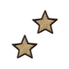 shumee Komplet dveh našitih majhnih zvezdic - peščeno bež - našitki - vezeni našitek/značka/emblem