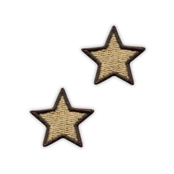 shumee Komplet dveh našitih majhnih zvezdic - peščeno bež - našitki - vezeni našitek/značka/emblem