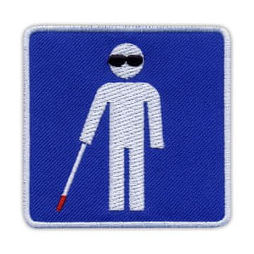 shumee Našitek SLEPA - simbol za slepoto - Podlaga za likanje / toplotno varjenje - Vezen našitek/značka/emblem
