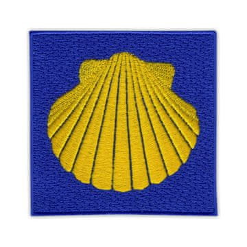 shumee Našitek rumene školjke - Simbol poti svetega Jakoba - Prišitje - Vezen našitek/značka/emblem