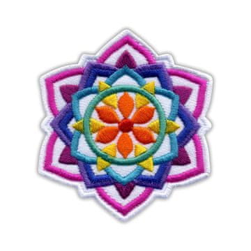 shumee Našitek MANDALA - bel majhen 3" - Prišiven - Vezen našitek/značka/emblem
