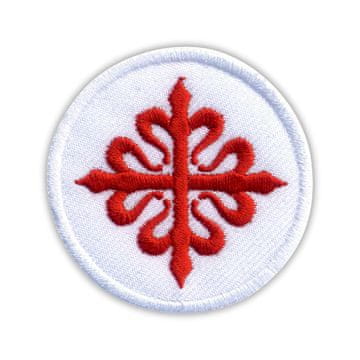 shumee Našitek emblema vojaškega reda CALATRAVA - rdeči križ - Prišiven - Vezen našitek/značka/emblem