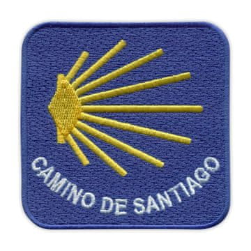 shumee Našitek Pot sv. Jakoba - Camino de Santiago - kvadratna različica - magnetna podlaga - vezen našitek/značka/emblem