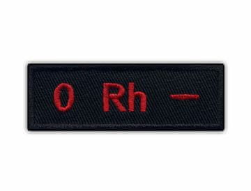 shumee Našitek krvne skupine 0 Rh - - Podloga za likanje / toplotno varjenje - Vezen našitek/značka/emblem