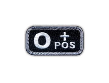 shumee Našitek krvne skupine 0 "poz" črno/bel - Prišiven - Vezen našitek/značka/emblem