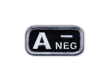 shumee Našitek krvne skupine A "negativna" črno/bel - Prišiven - Vezen našitek/značka/emblem