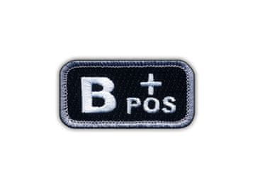 shumee Našitek krvne skupine B "pos" črno/bel - Prišiven - Vezen našitek/značka/emblem