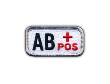 shumee Našitek krvna skupina AB "pos" bel/rdeč - Prišiven - Vezen našitek/značka/emblem