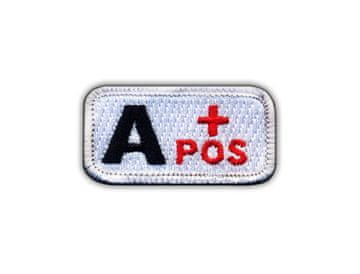 shumee Našitek krvne skupine A "pos" bel/rdeč - samolepilna podlaga - vezen našitek/značka/emblem