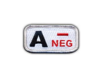 shumee Našitek krvne skupine A "negativna" bel/rdeč - Prišiven - Vezen našitek/značka/emblem