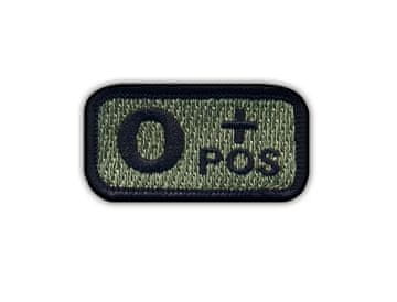 shumee Našitek krvne skupine 0 "poz" acu-foliage - likalnik/termo zapečatena podlaga - vezen našitek/značka/emblem