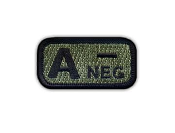 shumee Našitek krvne skupine A "negativno" aku-listje - likalnik/termo zapiranje podlage - vezen našitek/značka/emblem