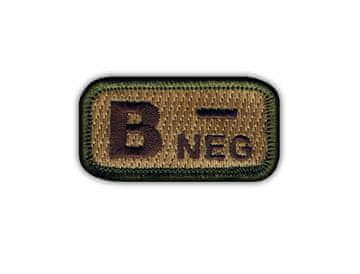 shumee Našitek krvne skupine B "negativna" večbarvna - likalnik/termo zapečatena podlaga - vezen našitek/značka/emblem