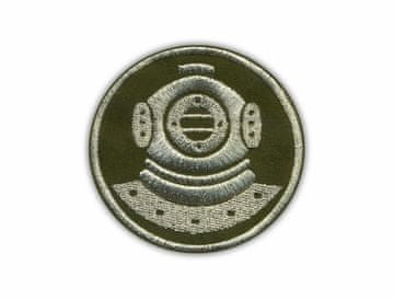 shumee Našitek Diver (olivno-srebrn) - Samolepilna podlaga - Vezen našitek/značka/emblem