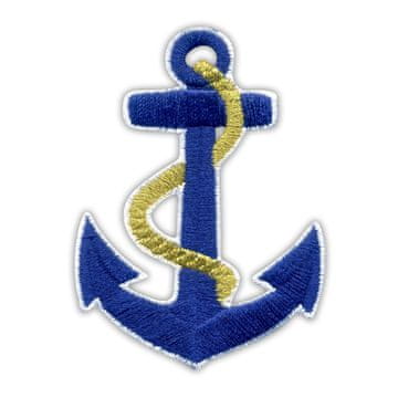 shumee Našitek sidra z zlato vrvjo - likalnik - likalnik/termo zapečatena podlaga - vezen našitek/značka/emblem