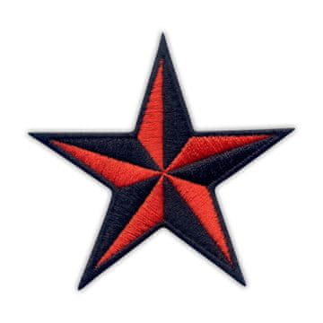 shumee Našitek jadralne zvezde - črno/rdeče - magnetna podlaga - vezen našitek/značka/emblem