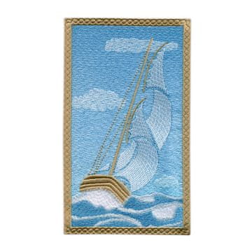 shumee Našitek Jadrnica na morju - Samolepilna podlaga - Vezeni našitek/značka/emblem