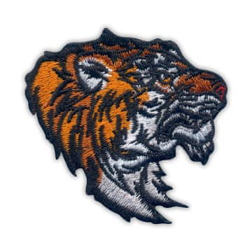 shumee Našitek Divji tiger - MALA glava bengalskega tigra - Podloga za likanje / toplotno varjenje - Vezen našitek/značka/emblem