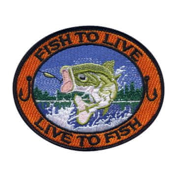 shumee Našitek Riba za življenje, živi za ribolov - Prišiven - Vezen našitek/značka/emblem