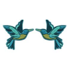 shumee Patchion Birds - kolibri - komplet - likalnik/termo zapečatena podlaga - vezen našitek/značka/emblem