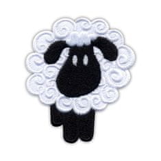 shumee Našitek ovce - črn - likalnik/termo zapečatena podlaga - vezen našitek/značka/emblem