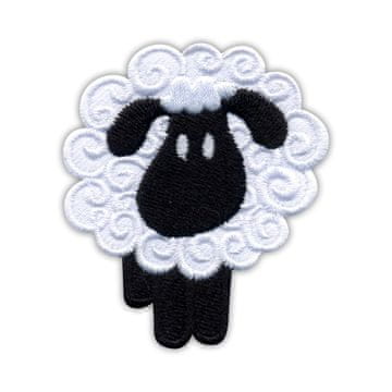 shumee Našitek ovce - črn - samolepilna podlaga - vezen našitek/značka/emblem