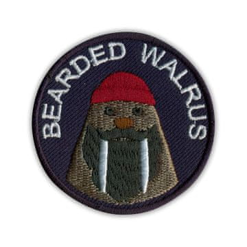 shumee Našitek BRADATI Mrož - Podlaga za likanje / toplotno varjenje - Vezen našitek/značka/emblem