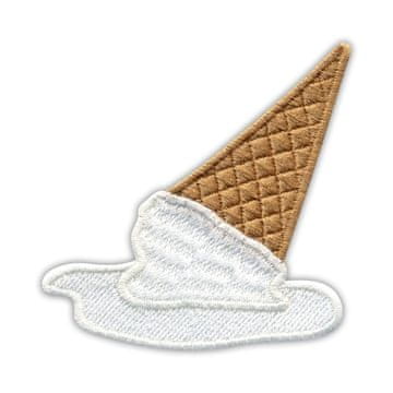 shumee Patchion stopljeni sladoled - beli sorbet - magnetna podlaga - vezen našitek/značka/emblem