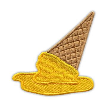 shumee Patchion stopljeni sladoled - rumen sorbet - samolepilna podlaga - vezen našitek/značka/emblem