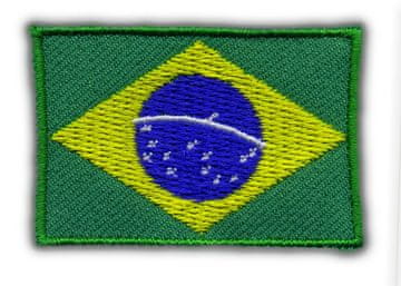shumee Našitek brazilske zastave - nalepka za likanje / toplotno varjenje - vezen našitek/značka/emblem