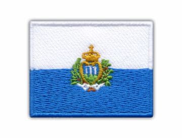 shumee Našitek zastave San Marina - likalnik/termo zapečatena podlaga - vezen našitek/značka/emblem