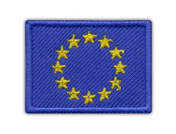 shumee Našitek zastave Evropske unije (ovratna zastava) - Podloga za nalepko z likanjem / toplotnim varjenjem - Vezen našitek/značka/emblem