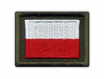 shumee Našitek poljske zastave (zelen) - Podlaga za nalepko z likanjem / toplotnim varjenjem - Vezen našitek/značka/emblem
