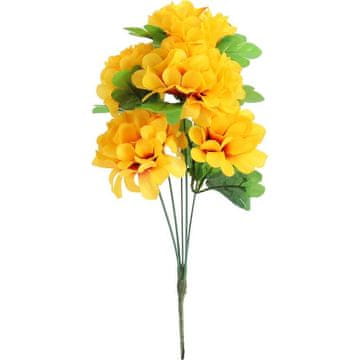 shumee Šopek 5 krizantem 36 cm rumene barve