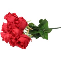 shumee Šopek 9 visokokakovostnih umetnih vrtnic 45 cm, rdeče