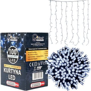 shumee LED svetlobna zavesa Icicle 100 LED diod, hladno bela, 3 m, 6 W varčna, omrežno napajanje