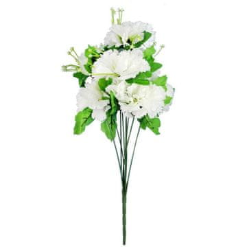 shumee Bel šopek umetnih nageljnov z gipsofilo - 9 kosov, 50 cm