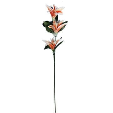 shumee Dekorativna veja s tremi oranžnimi lilijami - realistična imitacija višine 60 cm