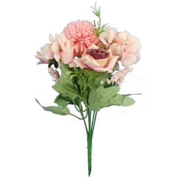 shumee Šopek 6 cvetov, mešanih s česnom, 32 cm, losos