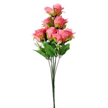 shumee Šopek žlahtnih vrtnic v svetlo roza barvi - vrhunsko umetno cvetje 48 cm