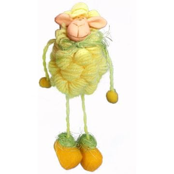 shumee Figurica jagnjeta za sedenje iz preje, 18 cm, rumena