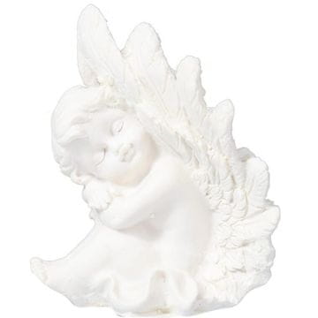 shumee Dekorativni pokopališki angel iz poliresina, bel, 10 cm