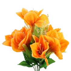 shumee ŠOPEK 9 ORANŽNIH AMARILIZ - UMETNO CVETJE VIŠINE 40 CM