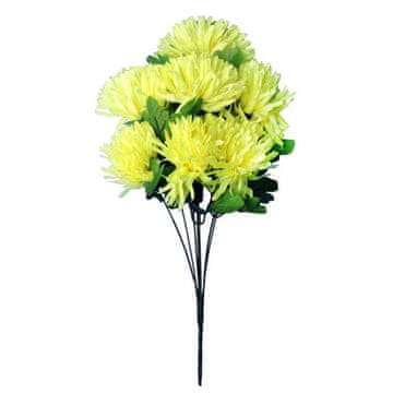 shumee Šopek 7 umetnih krizantem zelene barve, višina 62 cm
