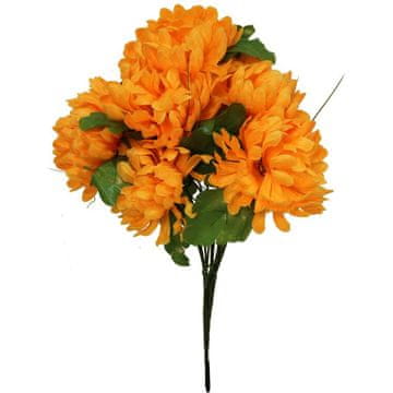 shumee Oranžen umetni šopek krizantem s travo - Dekorativno cvetje 40 cm